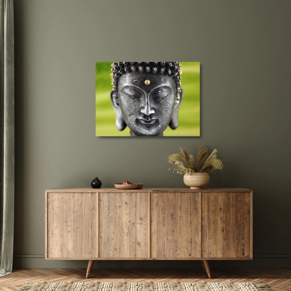 Tablou pe sticlă - Statuia lui Buddha II. (70x50 cm)