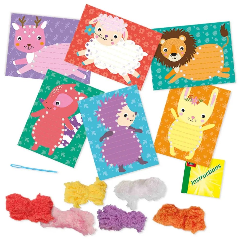 Set creativ de jucarie pentru copii - Brodez animale pufoase