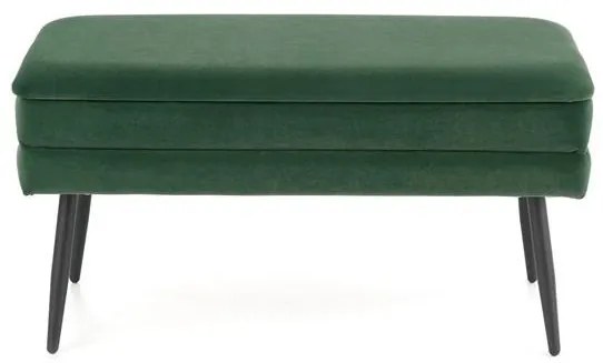 Banca dormitor Velva verde/negru - H37 cm