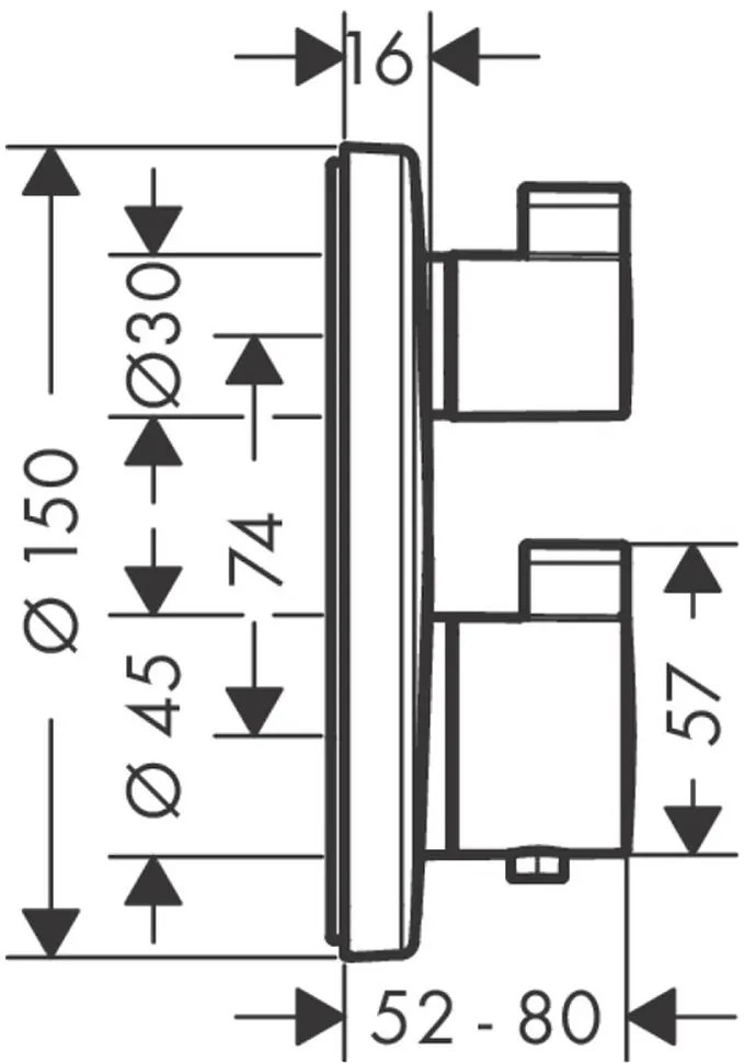 Baterie cada sau dus termostatata culoare alb mat Hansgrohe, Ecostat S Alb mat