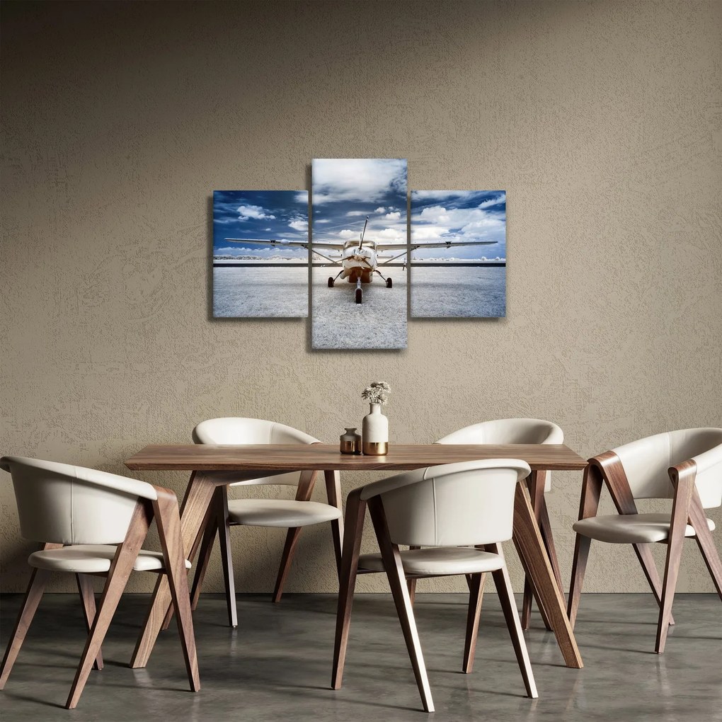 Tablou cu aeroplan cu motor (90x60 cm)
