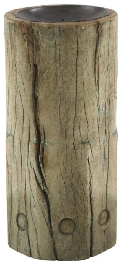 Suport pentru lumanare, din lemn reciclat, H30cm, Grimaud,