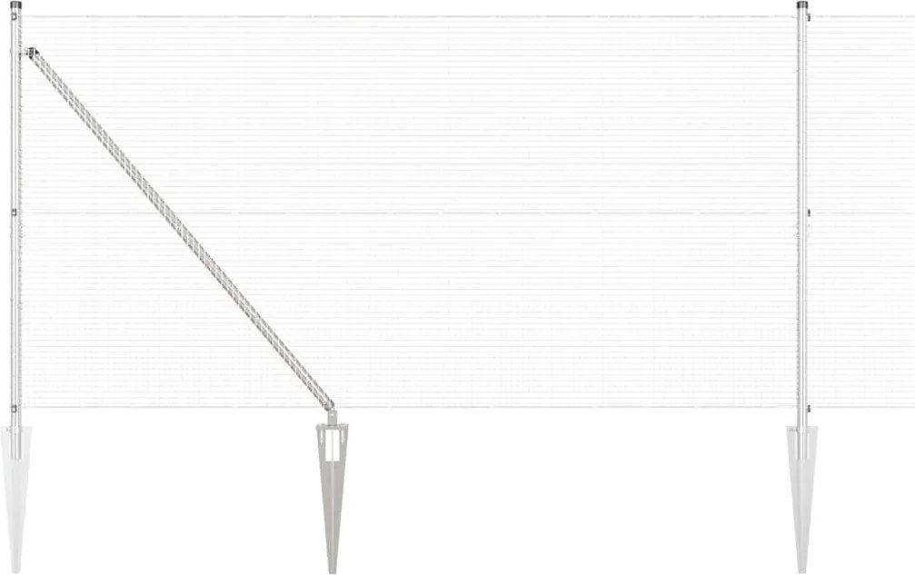 vidaXL Stâlp de gard. Argintiu 50 x 1,2 m (plasă de 16 x 16 mm) Oțel