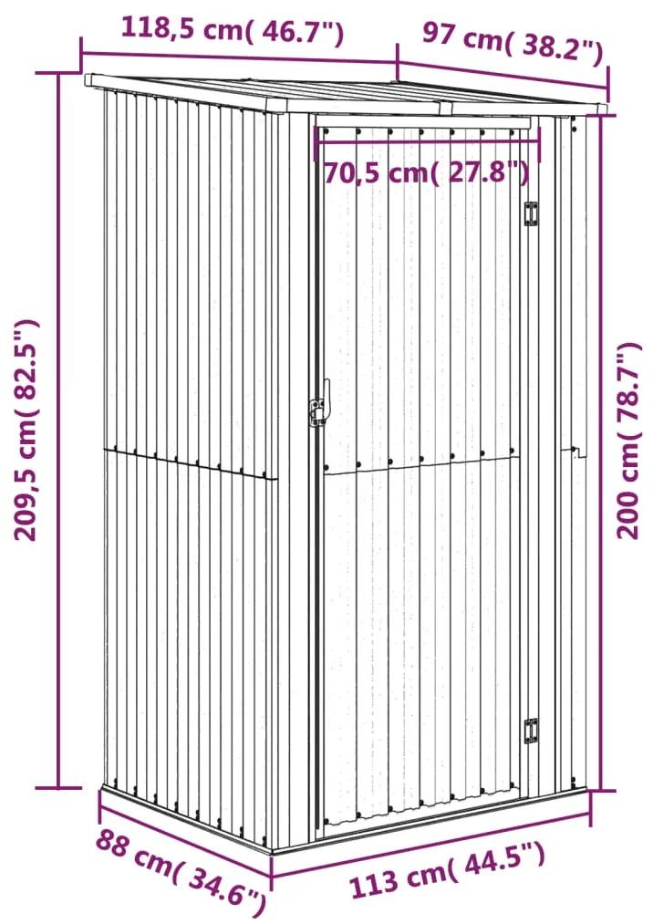 Sopron de gradina, antracit, 118,5x97x209,5 cm, otel zincat Antracit