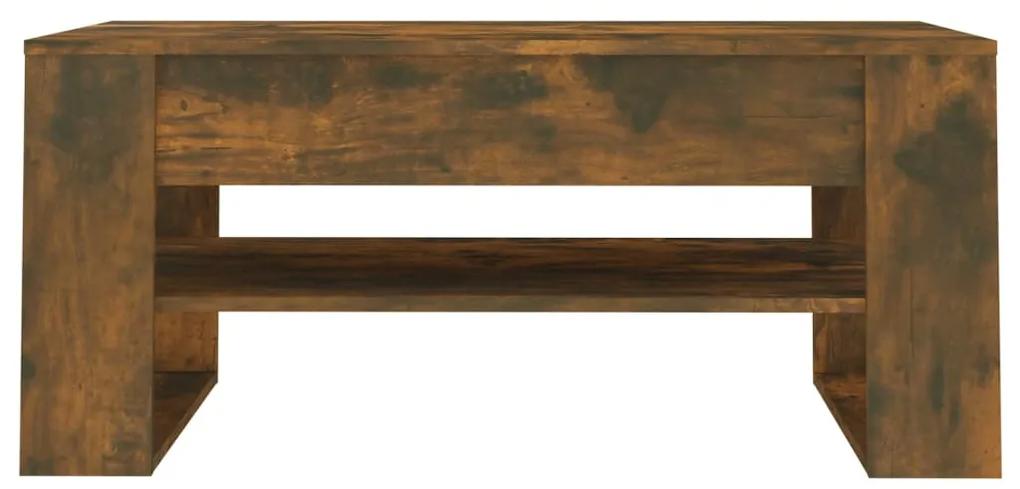 Masuta de cafea, stejar fumuriu, 102x55x45 cm, lemn prelucrat 1, Stejar afumat