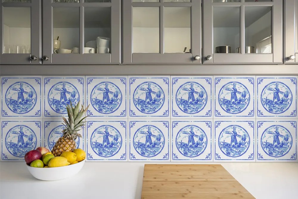 Plăcile de vinil Moara de vant in stil azulejos