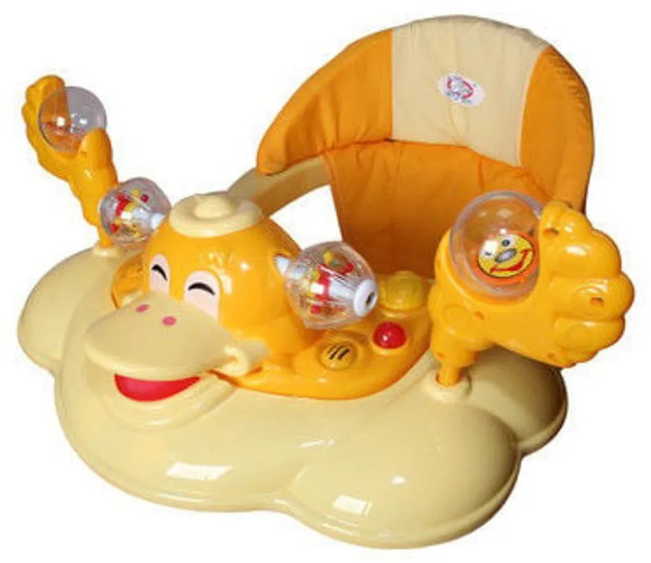 Premergator Reglabil in 3 Trepte Baby Care™ , Ratusca, Pliabil, 8 Roti,Cu Melodii, Galben