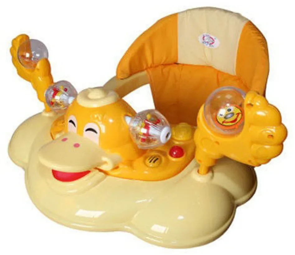 Premergator Reglabil in 3 Trepte Baby Care™ , Ratusca, Pliabil, 8 Roti,Cu Melodii, Galben