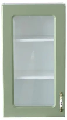 Corp superior 40 vitrina cu 1 usa Zebra MDF verde drept