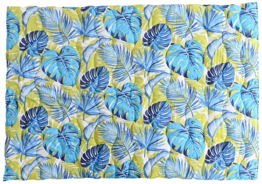 Pilota potrivita pentru tot anul matlasata 140x200 cm cu perna ARECANO albastru-verde 70x90 cm