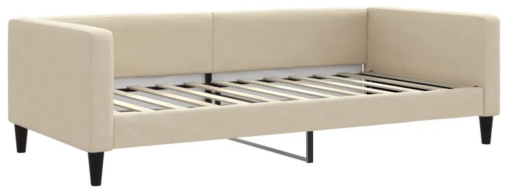 353992 vidaXL Cadru de pat, crem, 100 x 200 cm, material textil