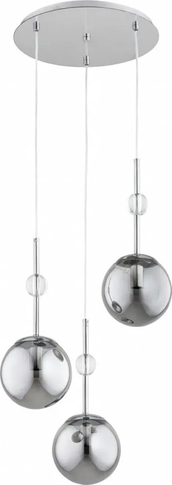 Lustră pe cablu ARVENA 3xE14/10W/230V crom lucios/negru/fumuriu