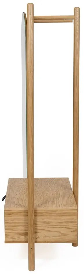 Cuier din lemn de stejar, cu oglindă Woodman Tripod