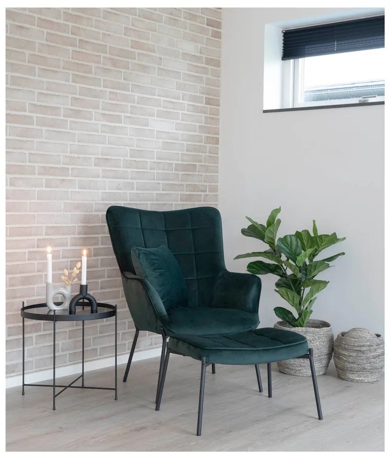 Fotoliu cu husă de catifea House Nordic Glasgow, verde