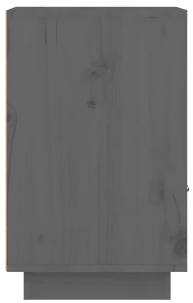 Noptiere, 2 buc., gri, 40x34x55 cm, lemn masiv de pin 2, Gri