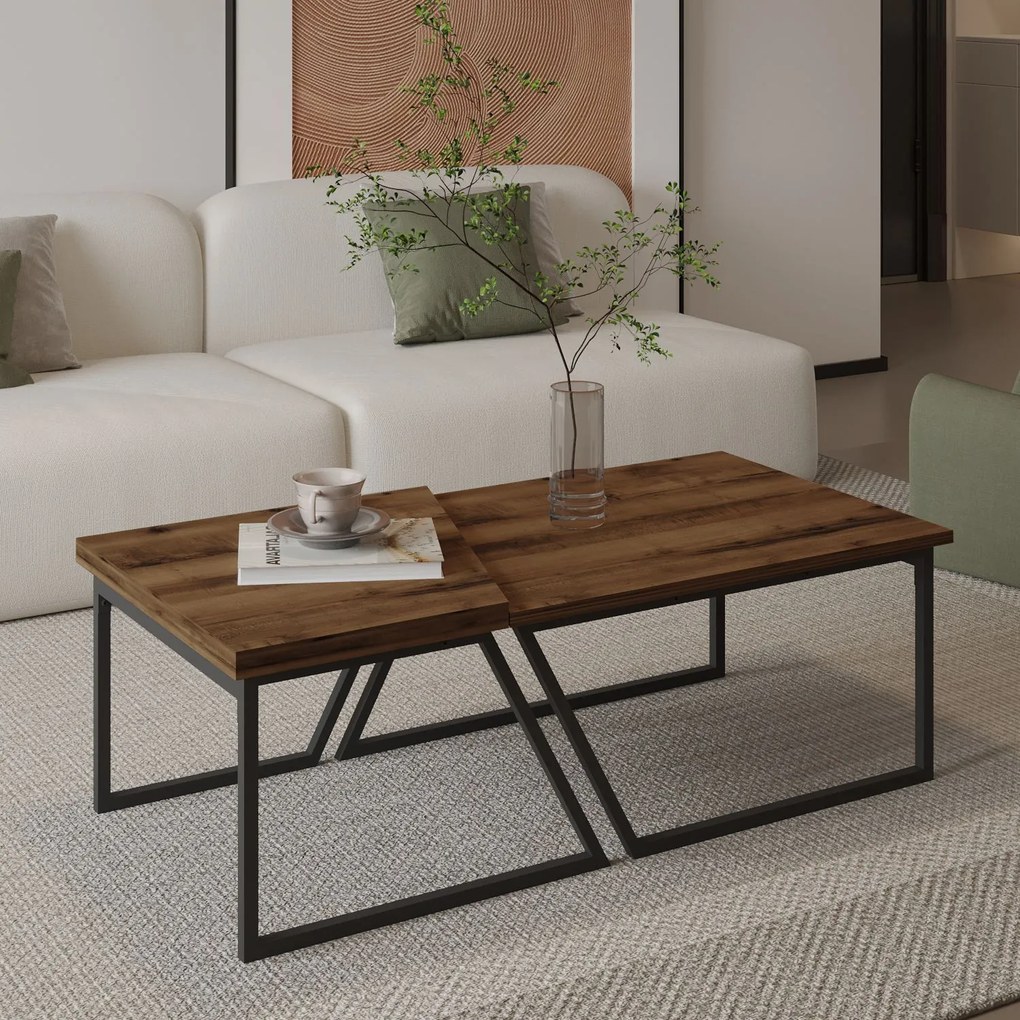 Set măsuțe cafea Veronico (nuc rustic). 1127488