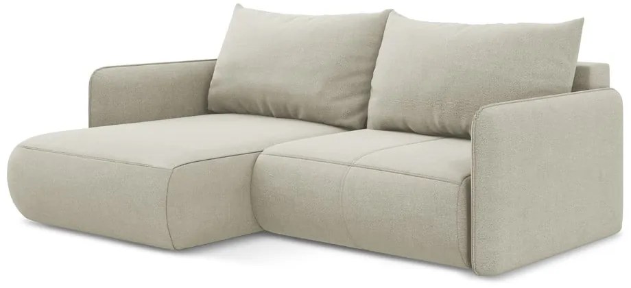 Colțar crem extensibil/cu spațiu de depozitare (cu colț pe partea stângă) Nanea – Makamii