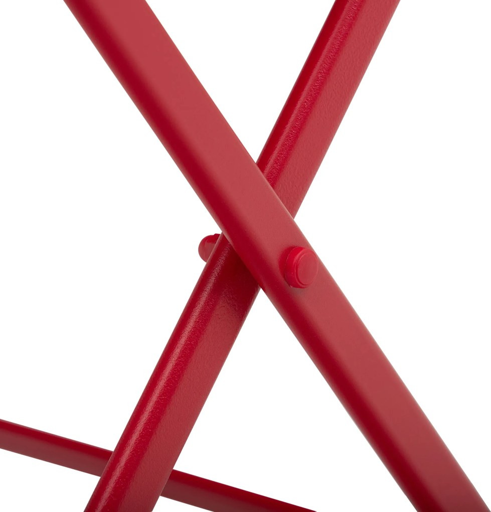 Outsunny Set de grădină bistro pliabil - masă rotundă Ø 60 cm cu 2 scaune pliabile - metal termolacat roșu | Aosom Romania