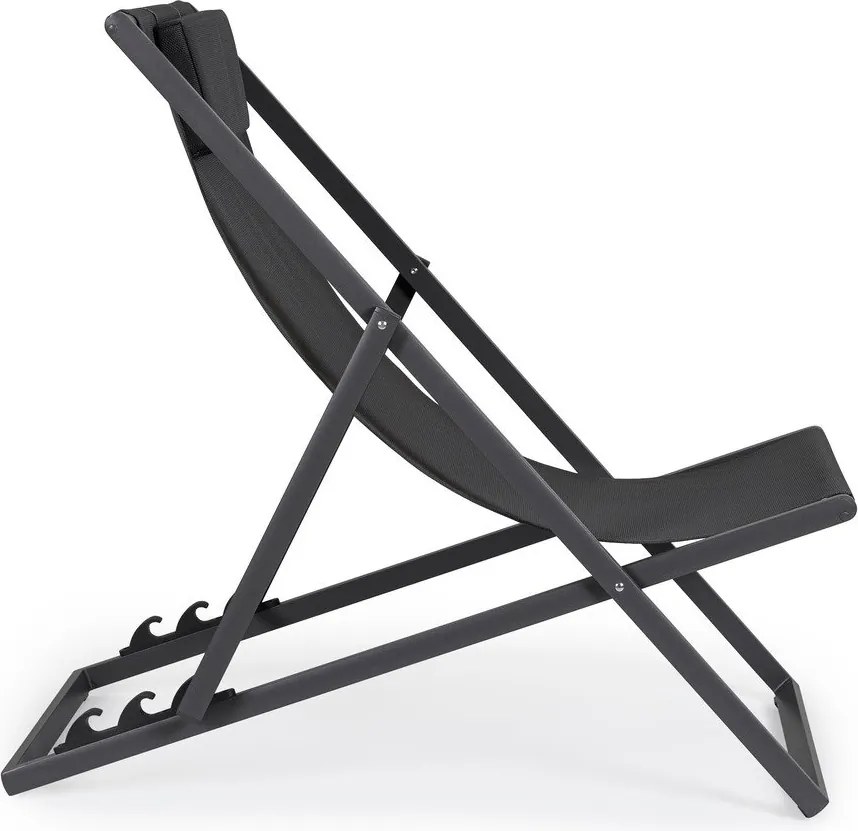 Șezlong de grădină gri antracit din metal Taylor – Bizzotto