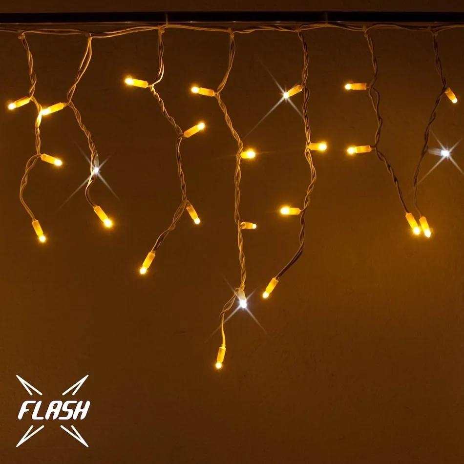 decoLED LED instalație tip țurțuri - alb cald - 3x0,5m, 114 LED, efect FLASH