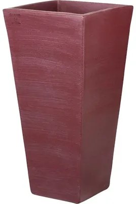 Ghiveci Color Premium Life pătrat, lut, 25x25x51 cm roșu