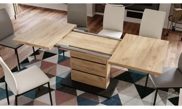 Masă extensibilă PAOLO stejar craft/negru