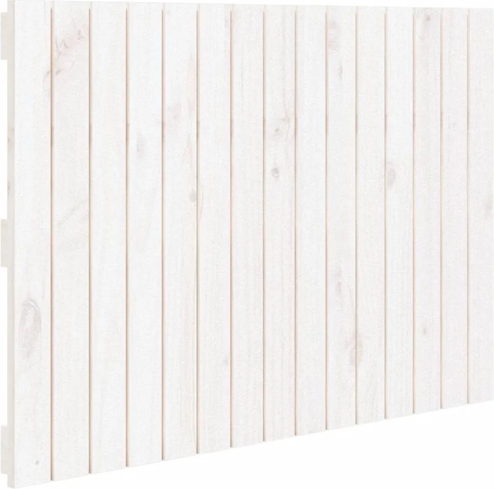 vidaXL Tăblie de pat pentru perete, alb, 95,5x3x60 cm, lemn masiv pin