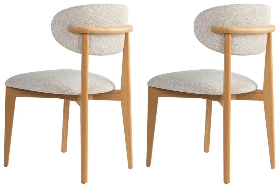 Set de scaune de sufragerie Lionte White and LightOak, 2 buc.