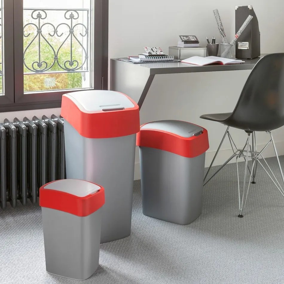 Coș de gunoi Curver FLIP BIN 10 l, roșu, 10 l