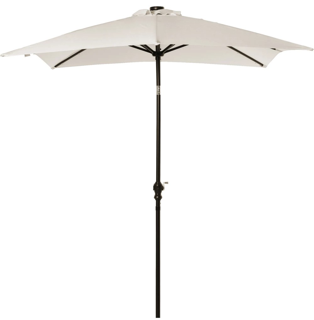 Outsunny Parasol de gradina parasol drept 3 x 2 m luminos rectangular inclinabil parasol LED solar otel poliester crem | Aosom Romania