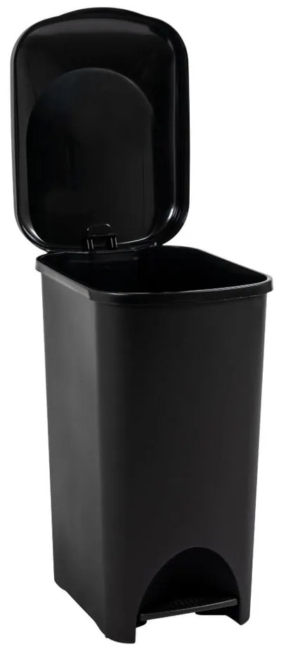 Coș cu pedală din plastic negru 40 l - Addis