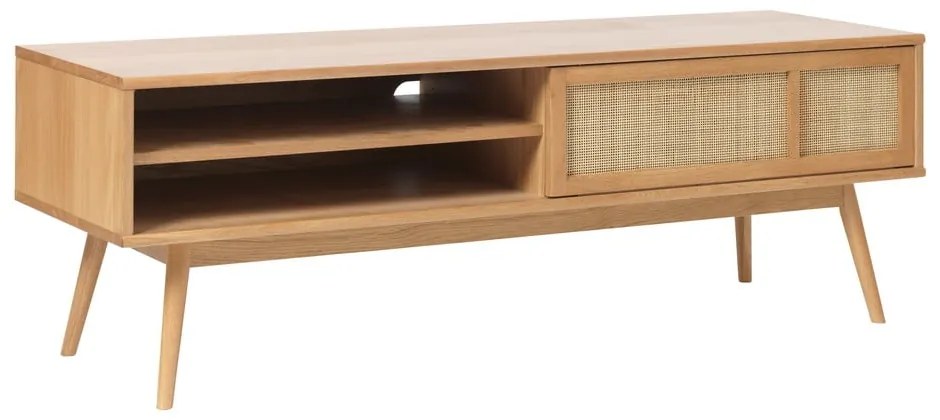 Comodă TV în culoare naturală cu aspect de lemn de stejar 150x50 cm Barrali – Unique Furniture