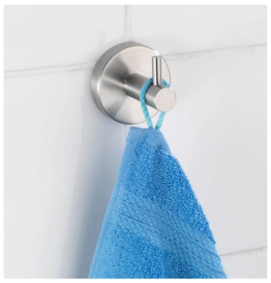 Cârlig argintiu mat de montat pe perete din oțel inoxidabil Bosio – Wenko