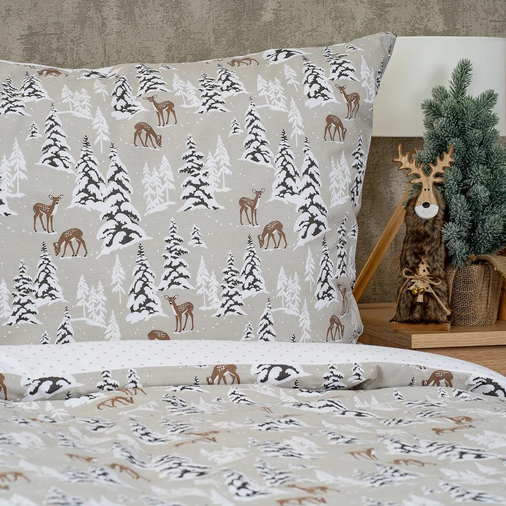 Lenjerie de pat din bumbac 4Home Christmas forest, 140 x 220 cm, 70 x 90 cm