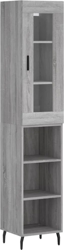 vidaXL Dulap înalt, gri sonoma, 34,5x34x180 cm, lemn prelucrat