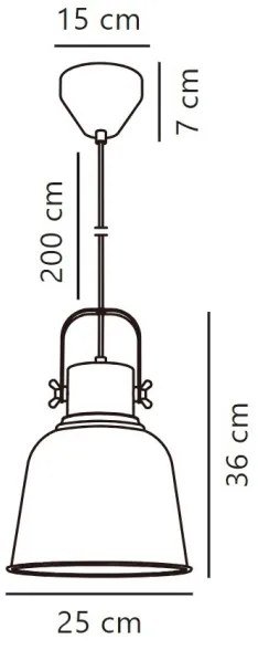 Lustră pe cablu Nordlux ADRIAN 1xE27/25W/230V d. 25 cm gri