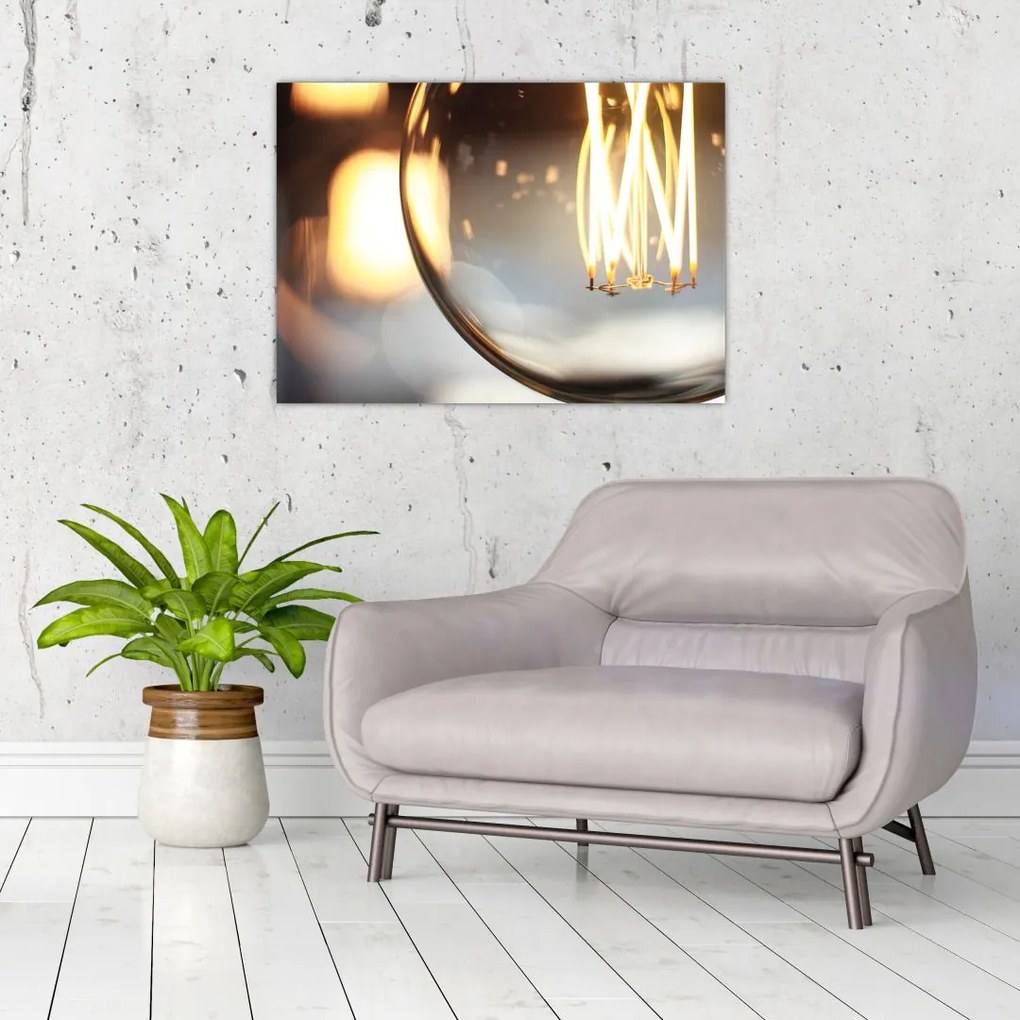 Tablou cu becul aprins (70x50 cm)