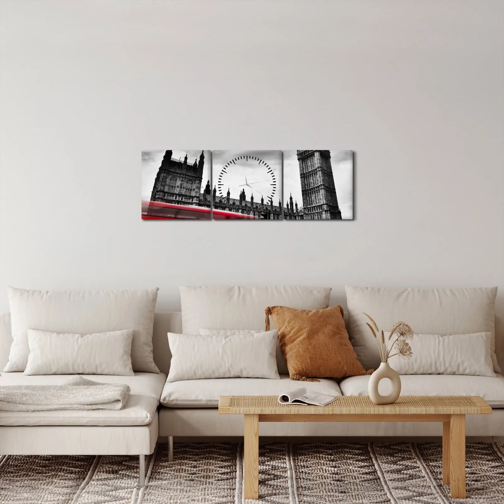 Tablou - Houses of Parliament din Londra (cu ceas) (90x30 cm)