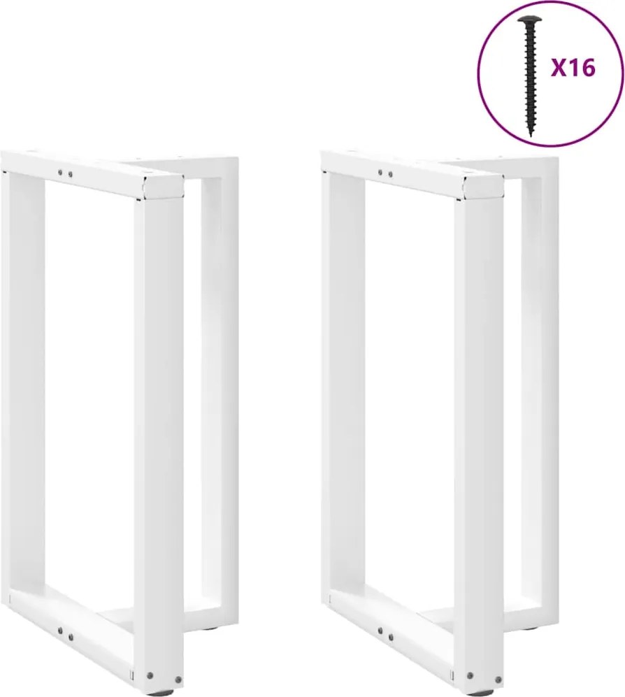 vidaXL Picioare de masă de bar în formă de T, 2 buc., alb, 60x35x(90-91) cm, oțel