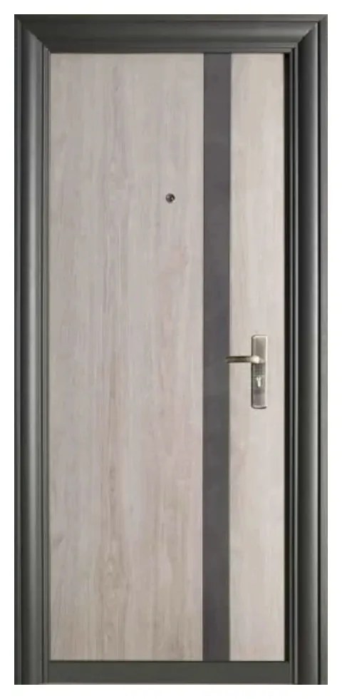 Usa metalica de exterior cu izolatie si vizor Novo Doors NDFC7008 , 2 yale,tabla 0,7 mm, balamale si clanta incluse, toc de 7 centimetri, pentru casa