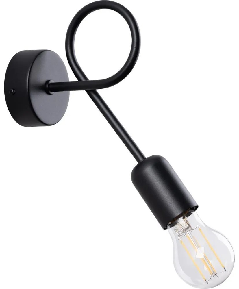 Lampă de perete Sollux SL.1433 LOOP 1xE27/15W/230V negru