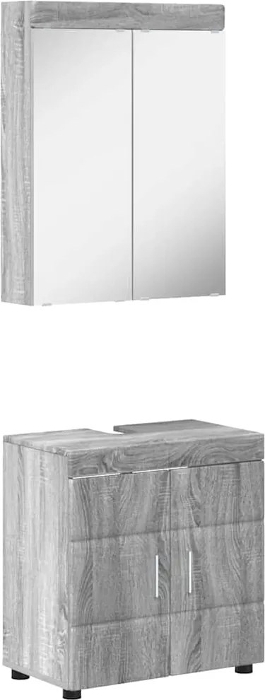 vidaXL Set de mobilier pentru baie TULUM Gri Sonoma Lemn compozit
