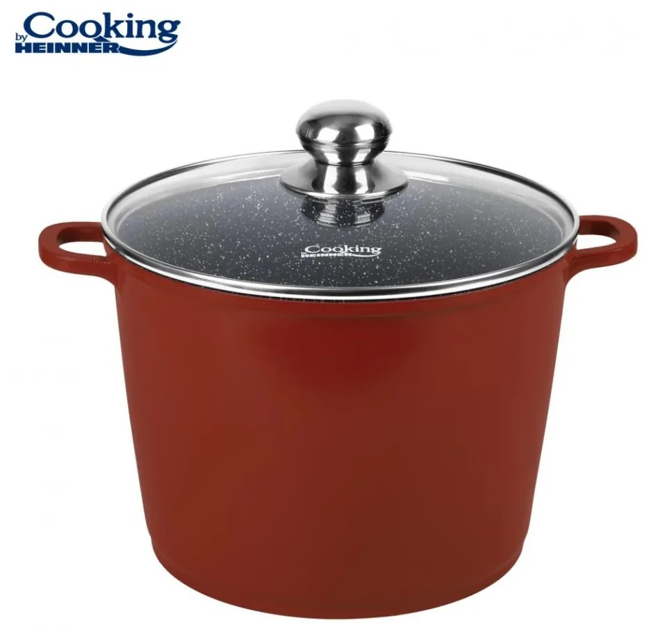 Heinner oala aluminiu 8.2 L cu acoperire din ceramica cu capac din sticla interior exterior din ceramica aluminiu turnat 24x18cm 8,2l