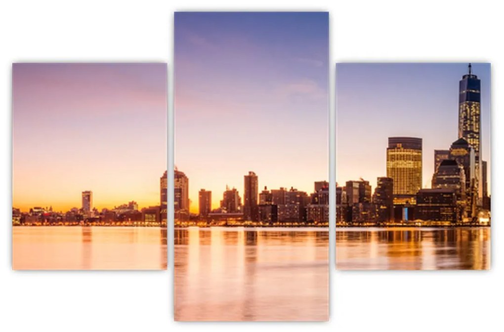 Tablou cu oraș în apus de soare (90x60 cm)
