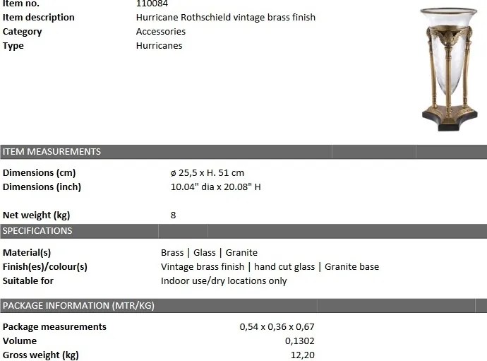 Vas decorativ design LUX Rothschield 110084 HZ