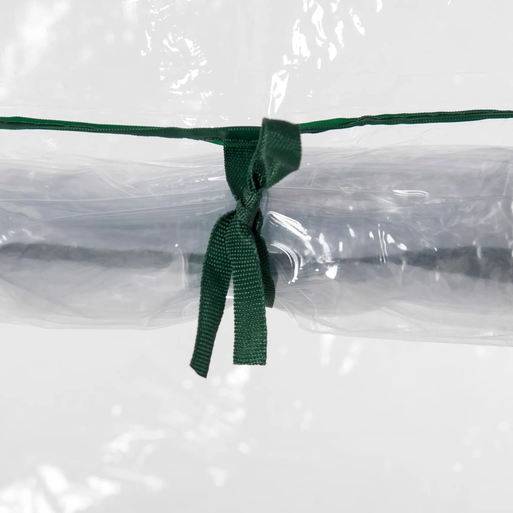 Outsunny Seră de grădină, seră de balcon, pânză consolidată din PVC, structură din oțel, ușă rulabilă cu fermoar, pentru legume, plante, flori în toate anotimpurile, interior și exterior, 100 x 50 x 150 cm alb | Aosom Romania