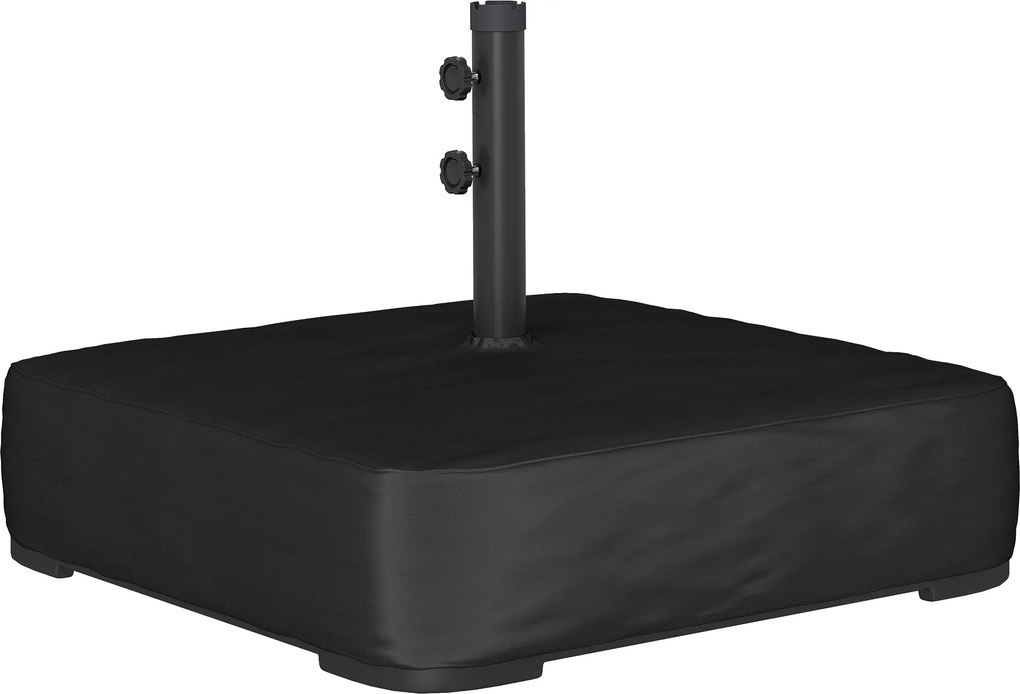 Outsunny Bază pentru Umbrelă Reumplibilă cu Nisip 80 kg/Nisip Umed 90 kg, pentru Tije de Ø48 mm, Negru | Aosom Romania