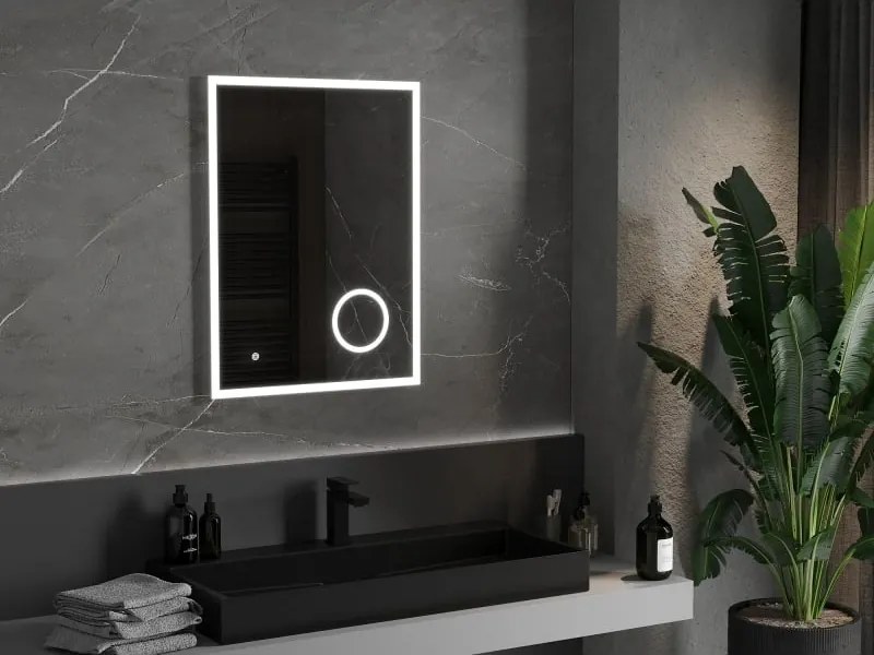 Mexen Kala oglindă de baie iluminată cu oglindă cosmetică 60 x 80 cm, LED 6000K, antiaburire - 9820-060-080-611-00