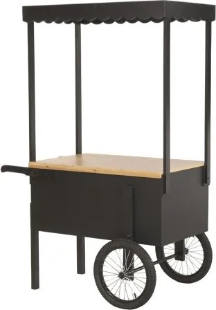 Stand decorativ din metal si lemn cu copertina, „Market Style”