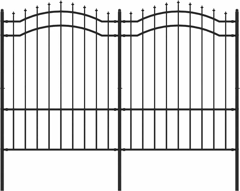 vidaXL Gard de grădină Woerden cu vârf tip suliță, negru, 240x150 cm, oțel